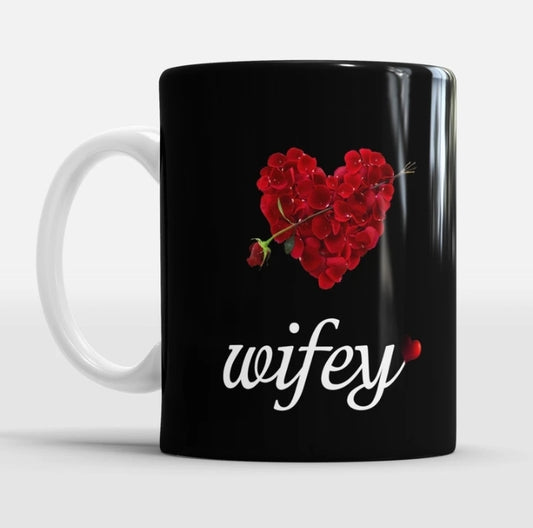 Hubby wifey cute Design printed Best Gift for Hubby wifey on Anniversary, Birthday 325ml Pack of 2